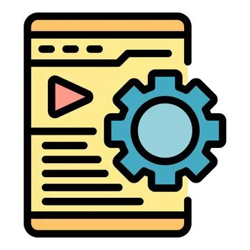 Video gear icon vector flat Stockillustratie