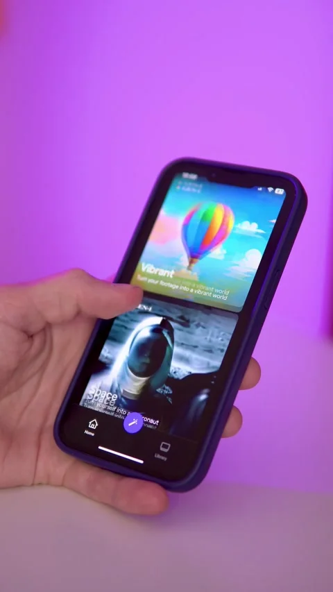 A video generated by artificial intelligence is shown on a smartphone Stock Footage 240955065