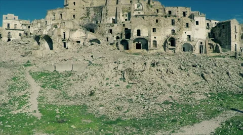 Video of a ghost town. Aerial drone video N. Stock Footage 63524320