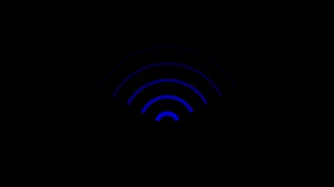 Video of a glowing blue hotspot icon pulsing on a black background. Stockbeeldmateriaal 337759718