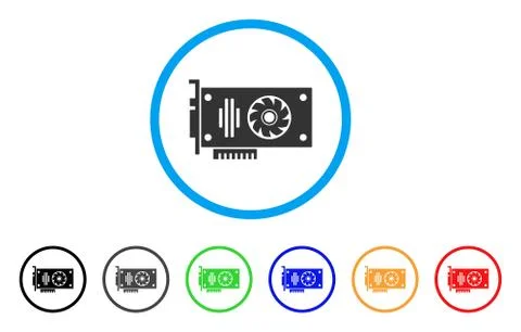 Video Gpu Card Rounded Icon Illustrazione stock