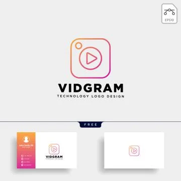Video gram insta creative line logo template vector illustration Stock Illustration