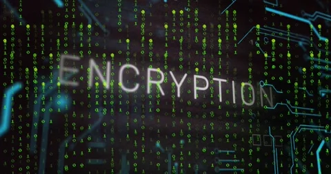 The video is of green binary coding data processing over a transparent Stock Footage 330474055