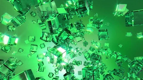 Video of green cubes abstract loopable background animation Stock Footage 74313874