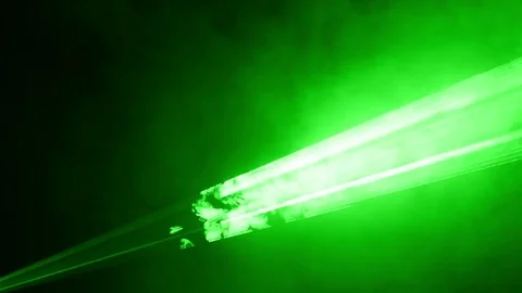 Video of green laser show in 4K Stock Footage 80679337