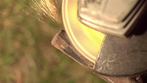 Video of grinder sparks in real slow motion Stock Footage 79281185