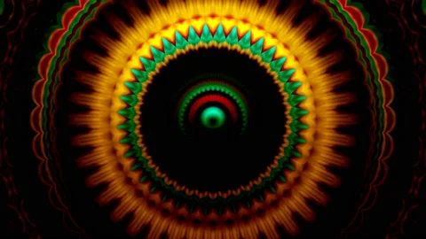 Video for Guided Visualization Meditation, Dark Kaleidoscope Art Video Loop Stock Footage 197582366
