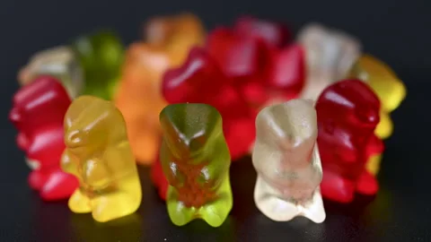 Video gummy fruit bears Stock Footage 312406234