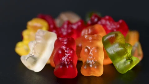 Video gummy fruit bears Stock Footage 312408958