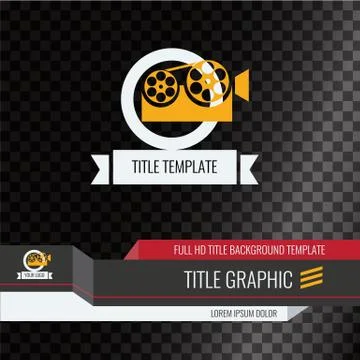 Video headline title template. Unique banner design for video Stock Illustration