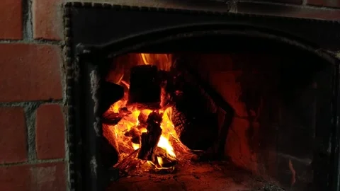 Video of heating a house with a fireplace Stock Footage 201341459