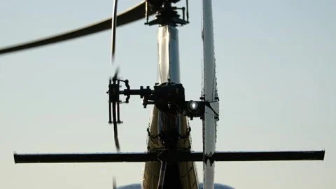 Video of a helicopter starting its engine. Stock Footage 335535156