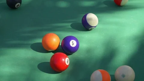 Video of hitting billiards balls on the table in 4k 스톡 동영상 78647280