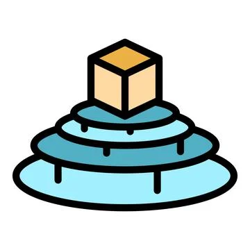 Video hologram projection icon vector flat Stock Illustration