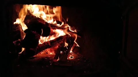 Video of a home fire in the cold. Stock Footage 168488479