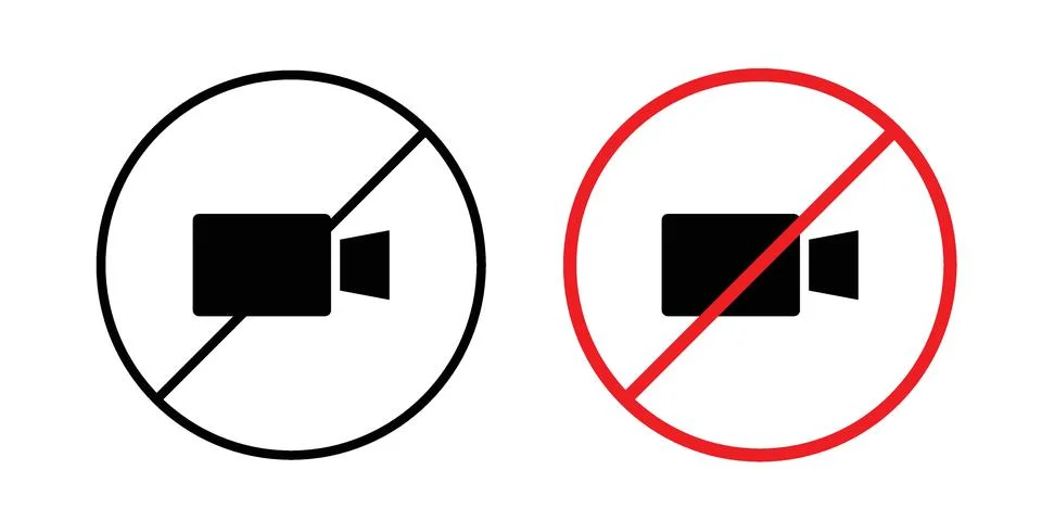 Video off icon black vector isolated on white Stock Illustration