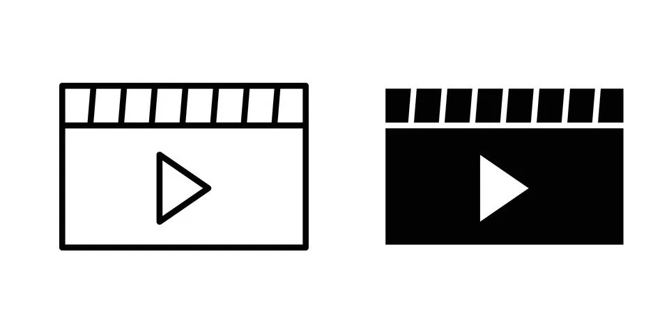 Video icon for design projects and web UI 库存插图