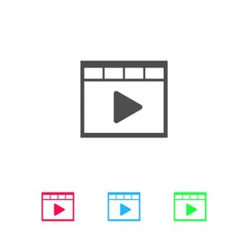 Video icon flat. Stock Illustration