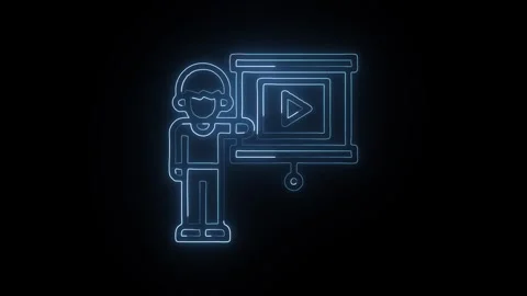 Video Icon Isolated on Black Background Media Recording Graphic Animation Stock-Footage 331737020