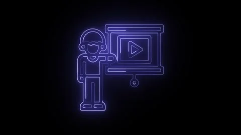 Video Icon Isolated on Black Background Media Recording Graphic Animation Stock-Footage 331737023