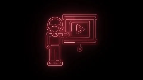Video Icon Isolated on Black Background Media Recording Graphic Animation Stock-Footage 331737029