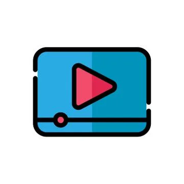 Video Icon Logo Vector Illustration. Video player icon design vector template Stock Illustration