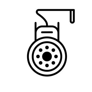 Video icon made linear style, sign camera Stock Illustration