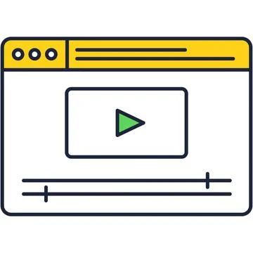 Video icon online play button web design vector Stock Illustration