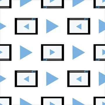 Video icon pattern on white background for use in web design Stock Illustration