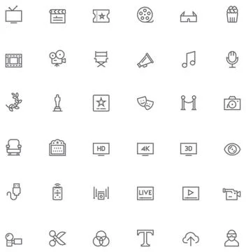 Video icon set Stock Illustration