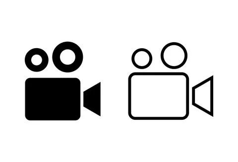 Video icon set. video camera icon vector. movie sign. cinema Stock Illustration