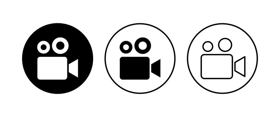 Video icon set. video camera icon vector. movie sign. cinema Stock Illustration