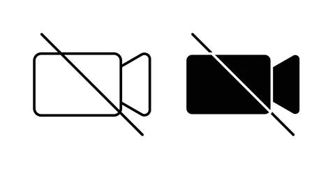 Video off icon vector art Illustrations Stock Illustration