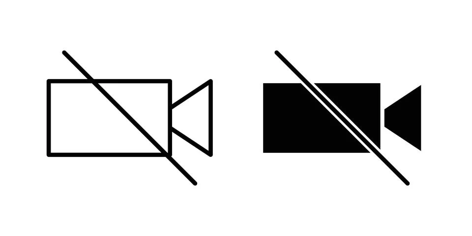 Video off icon vector design illustrations Illustrazione stock
