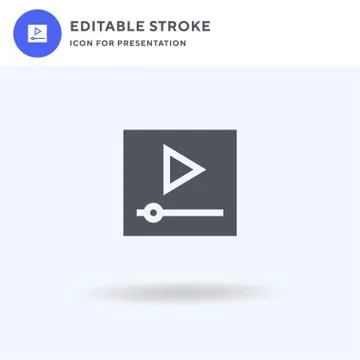Video icon vector, filled flat sign, solid pictogram isolated on white, logo  イラスト素材