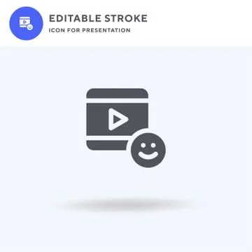 Video icon vector, filled flat sign, solid pictogram isolated on white, logo  Ilustración de archivo