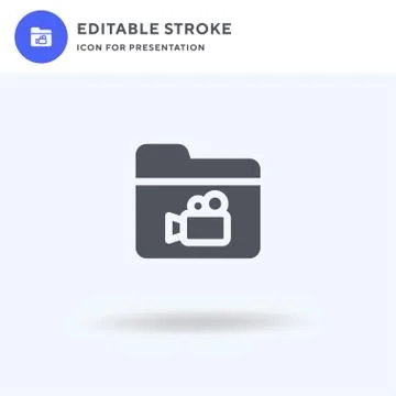 Video icon vector, filled flat sign, solid pictogram isolated on white, logo Ilustración de archivo