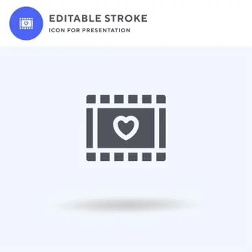 Video icon vector, filled flat sign, solid pictogram isolated on white, logo Illustrazione stock