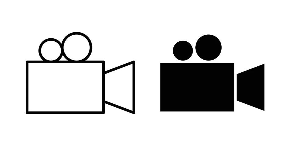 Video icon vector symbol graphics Stock Illustration