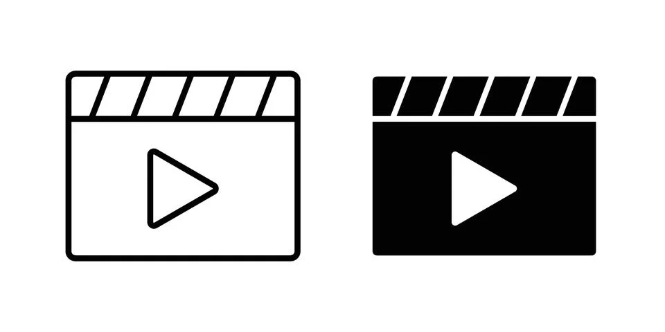 Video icon for web projects Illustrazione stock