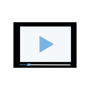 Video icon for white background for website design Stock Illustration