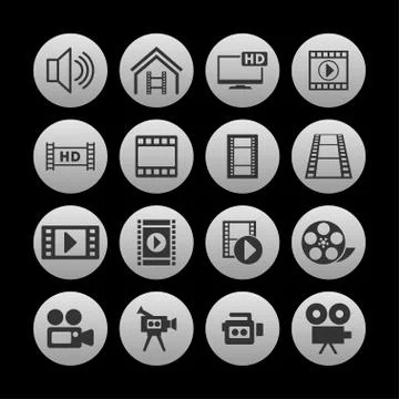 Video icons Stock Illustration