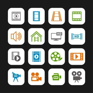 Video icons Stock Illustration