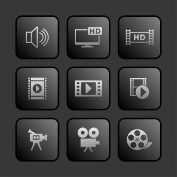 Video icons Stock Illustration