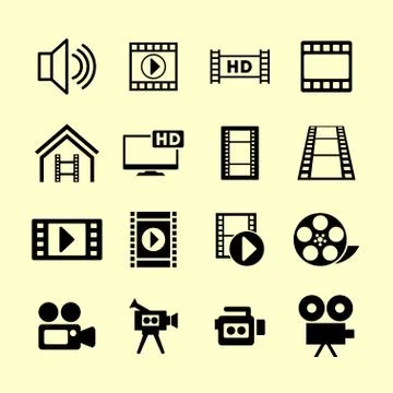 Video icons Stock Illustration