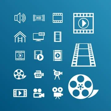 Video icons Stock Illustration