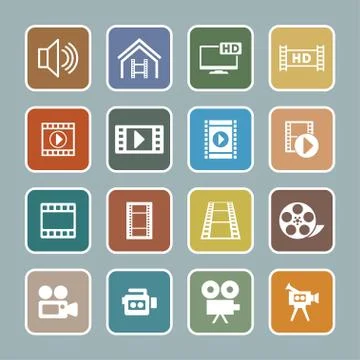 Video icons Stock Illustration