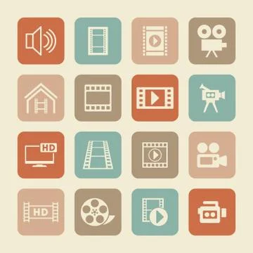 Video icons Stock Illustration