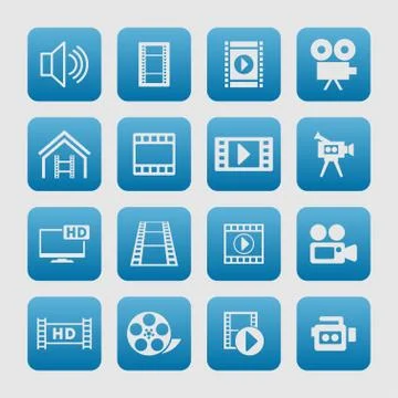 Video icons Stock Illustration