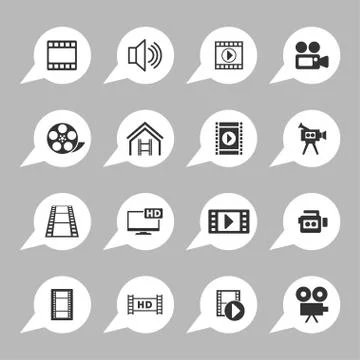 Video icons Stock Illustration